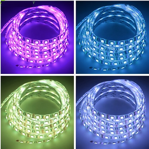 5m 16.4ft halloween rgb led streifen licht wasserdicht 300leds 5050smd ip65 warm kalt weiß blau lila rot für party dekor dc12v Image