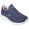 Slip-On Sneaker SKECHERS "SUMMITS-FUN FLARE", Damen, Gr. 36, blau, Textil, Synthetik, meliert, sportlich, Schuhe, Trainingsschuh in veganer Verarbeitung