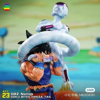 Bandai Dragon Ball Son Goku 10.62in PVC Animation Figure Showdown with Frieza Super Saiyan Statue