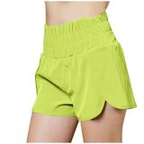PXEVL Womens Stretchy Shorts Seamless Soft Smooth Stretch High Waisted Tummy Control Ruched Booty Activewear Exercise Hiking Golf Shorts 3 / 5 / 8 Green XL