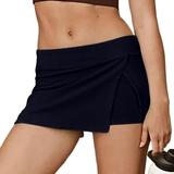 PXEVL Flowy Shorts Women with Pockets High Waist Tummy Control Athletic Smile Contour Sport Hiking Volleyball Shorts 3 / 5 / 8 Navy M
