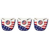 Set of 3 Golf Accessory PU Leather Putter Cover Mallet Flag
