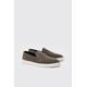 Mens Faux Suede Slip On Loafer In Grey, Grey