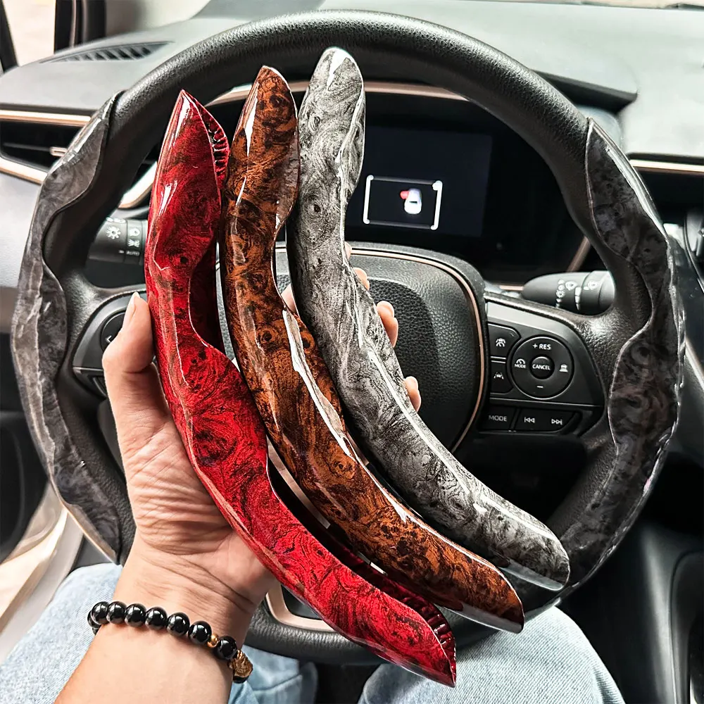 2PCS Carbon Faser Silikon Auto Lenkrad Abdeckung Custom Anti-skid Booster Abdeckung Auto Zubehör 38cm Für auto Deco 2024 Image