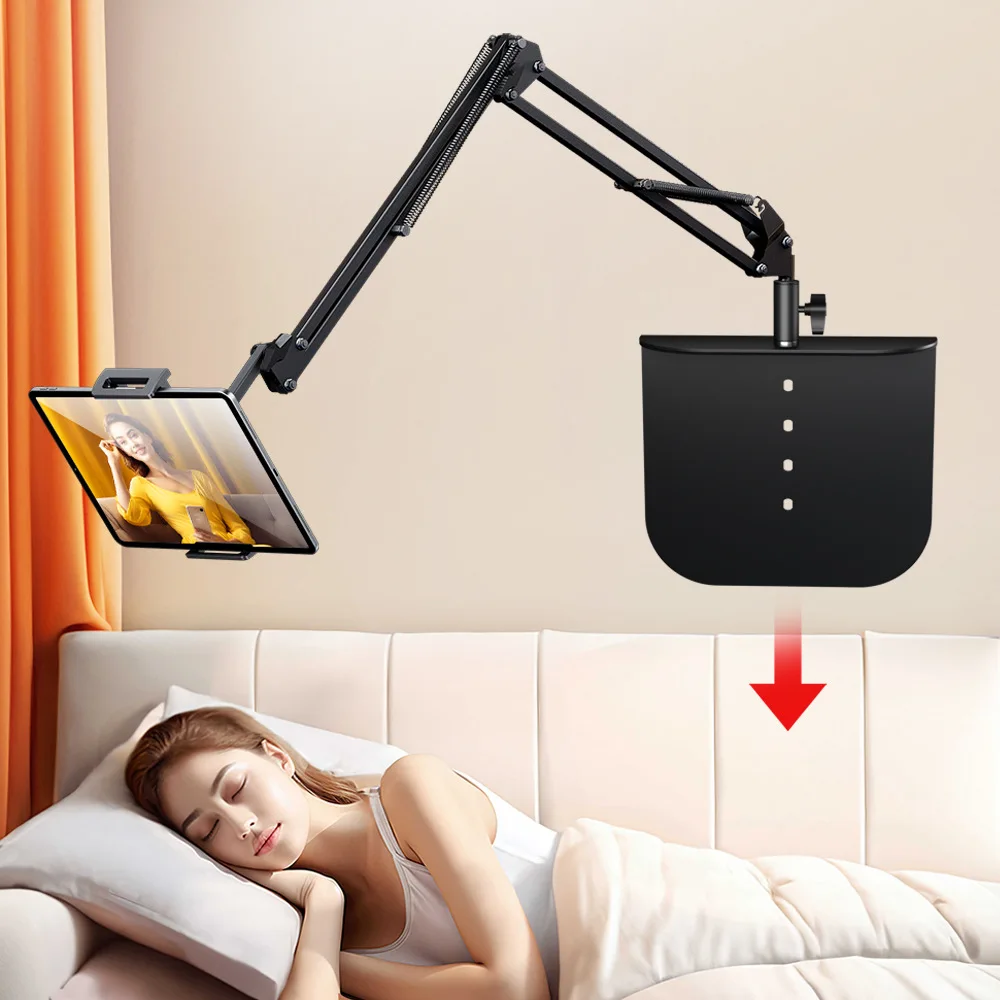 Flexibler Handy-Tablet-Ständer mit Metallarm für Bett, Schreibtisch, Sofa, 360° ° Rotations-Clip-Halterung für iPad Air Pro 4,7-13 Zoll Telefone und Tablets Image