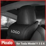 Für Tesla Modell y 3 s x Kopfstütze Leder hängen Logo Sitz kissen Nackens tütze Kopfstütze
