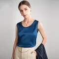 Canottiere da donna in pura seta naturale al 100% canotte basic top senza maniche in vera seta