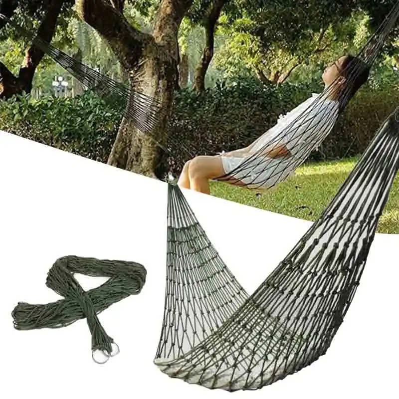 Hamac de Sport de plein air Portable, filet de maille de hamac de Camping en plein air pour jardin plage cour voyage jardin balançoire lit suspendu