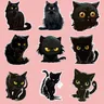 Schöne schwarze Katze dtf überträgt bereit Eisen auf Flecken für Kleidung Wärme übertragung auf