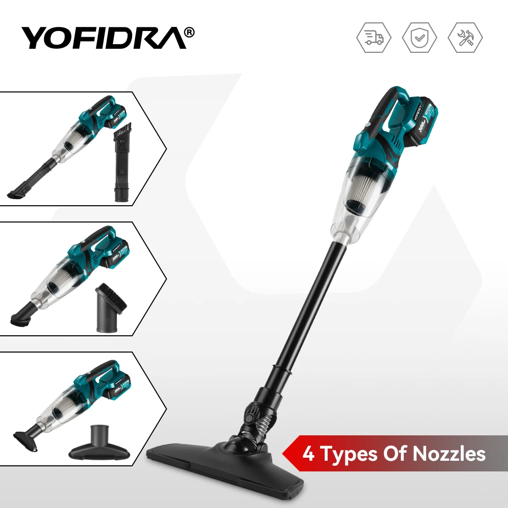 1500 W elektrischer Akku-Staubsauger, tragbar, wiederaufladbar, industrielles Haushaltsbauwerkzeug für Makita 18 V Akku-Pin Image