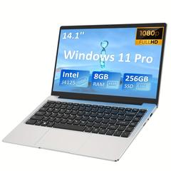 Laptop Computer With 8gb Lpddr4 256gb Ssd, Celeron J4125 Up To 2.5 Ghz, 14.1" 1920x1080 Ips, Webcam, Mini Hd, Usb-a X 2, Card Slot,