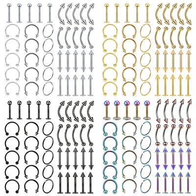 40pcs Stainless Steel Body Piercing Jewelry For No...