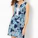 Lilly Pulitzer Aria Cotton Shift Dress In Low Tide Navy Bouquet All Day - Blue