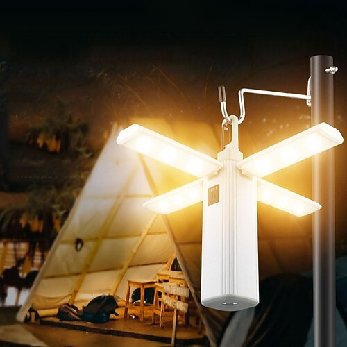 3-in-1 Outdoor-Camping-Licht, faltbares LED-Licht, unsichtbarer Haken, Zeltlicht, tragbare Taschenlampe und Handy-Ladegerät, geeignet für Notfallsituationen, Wander- und Rucksackausrüstung Image