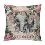 Fenyluxe Custom Elephant Pillowcase Personalized Pet Photo Pillow Covers Design Text/Love Photo Cushion Covers Pillowcase 2-Sided Printing for Car Sofa Bed Couch All-Season White