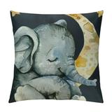 Fenyluxe Personalized Pillow Cases with Names Elephant Custom Pillow Case Cover Throw Pillow Covers Pillowcase White