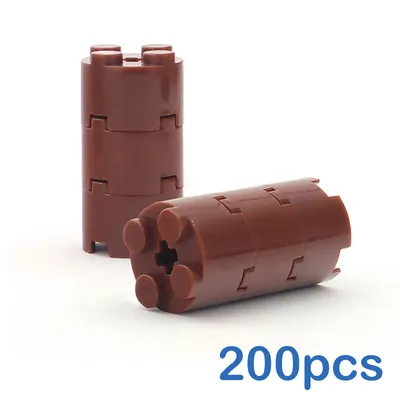 200pcs DIY Building Blocks Thick Figures Bricks Cylinder 2x2 Dots Educational Creative Compatible