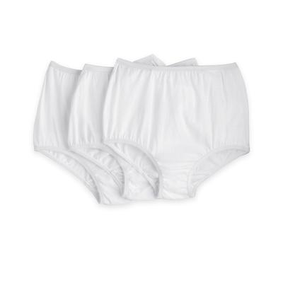 Appleseeds Women's 3-Pack Nylon Panties - White - 10 - Misses