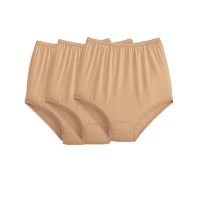 Appleseeds Women's 3-Pack Nylon Panties - Tan - 11 - Misses