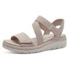 Keilsandalette TAMARIS, Damen, Gr. 38, beige (creme), Ziegenveloursleder, Textil, klassisch, Schuhe, Sommerschuh, Sandale, Plateauabsatz, mit Klettverschluss