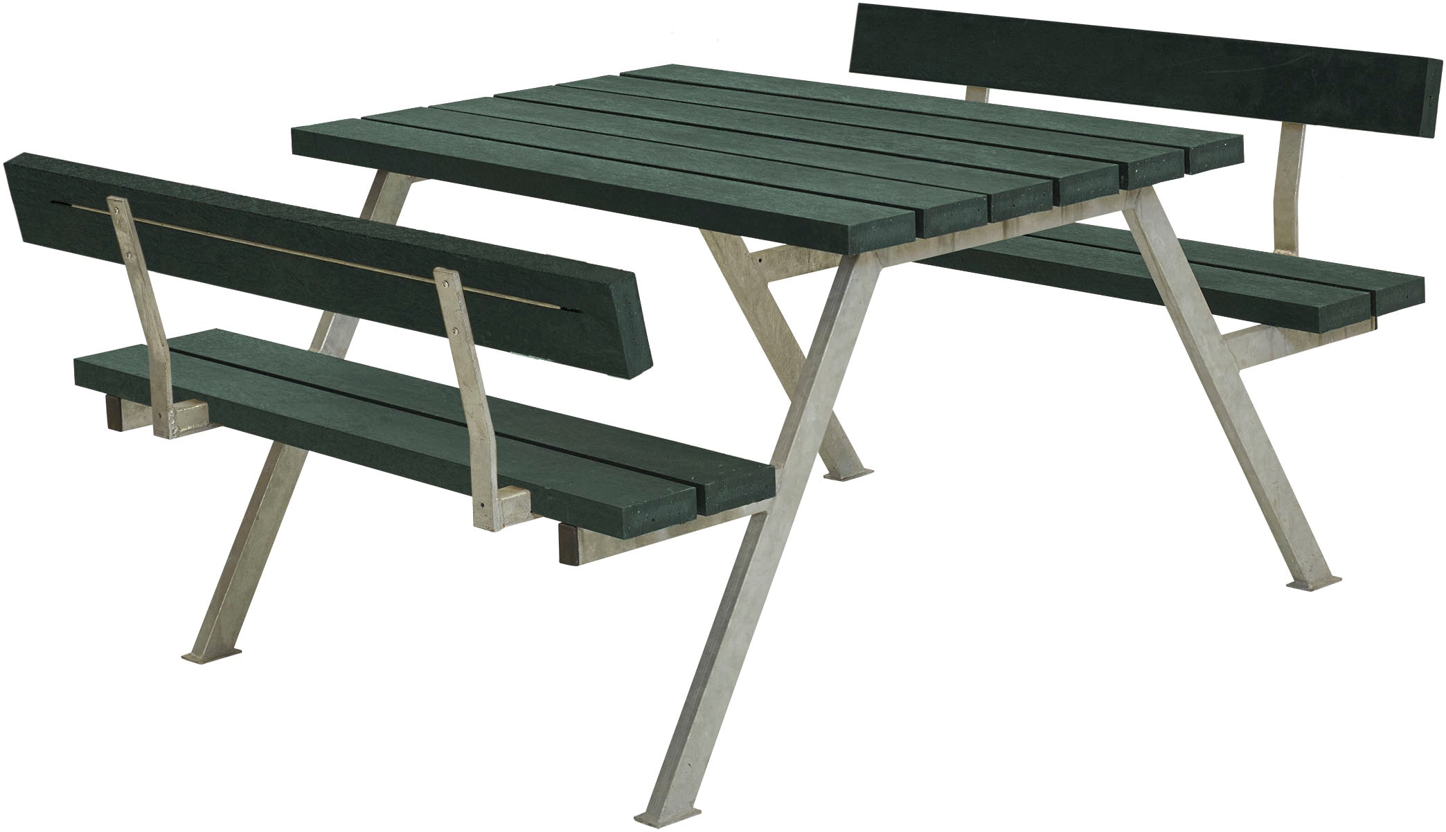 Garten-Essgruppe PLUS "Alpha Kombimöbel mit 2 Rückenlehnen", grün, B:185cm H:76cm T:118cm, Polywood, Stahl, Sitzmöbel-Sets, 118x185x76/45 cm Image