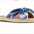 Nine West Shoes | Nine West Bellah Blue Tie Dye Espadrille Sandals Sz 6.5 | Color: Blue/White | Size: 6.5