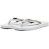 Zehentrenner PUMA "SANDY FLIP METALLIC SHINE", Gr. 37, weiß (puma weiß, puma gold, puma weiß), Leder, unifarben, sportlich, Schuhe
