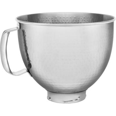 KITCHENAID Küchenmaschinenschüssel "5KSM5SSBHM", silber (edelstahlfarben), B/H: 23,5cm x 19cm, Schüsseln, gehämmert mit Griff