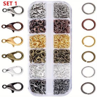 TEMU Alloy Lobster Clasps Rings, Jewelry Making Kit For Bracelets Necklaces, Chain Closure Findings Accessories Craft Kit