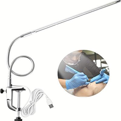 1pc Desk Light With Clamp, Usb Led 8w Clip Desk Lamp, Eye Care Flexible Gooseneck 360Â° Swivel Clamp Light For Manicure Reading Eyebrow Trimming Office Tattoo