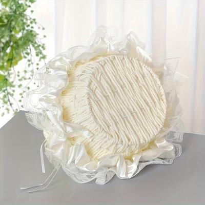 TEMU Elegant Lace Fabric Wedding Basket, Bridesmaid Handheld For Western Wedding Decor