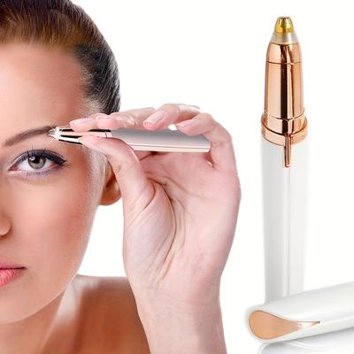 Electric Portable Eyebrow Razor, Painless White Eyebrow Trimmer, Women's Eyebrow Fixing Pen Automatic Eye-brow Knife, Facial Hair Removal Tool For Women