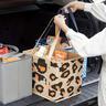 Reusable Leopard Print Shopping Bag Foldable Tote Bag Bulk Shopping Bag