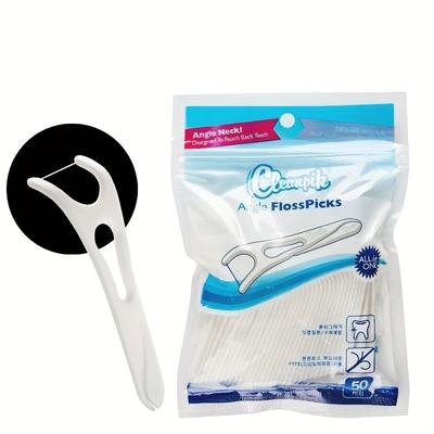 50pcs/bag, Floss Stick Y-shaped Floss Multi-functional Floss Stick, Tooth Flossing Head Oral Dental Hygiene Brush, Tooth Cleaning Tool
