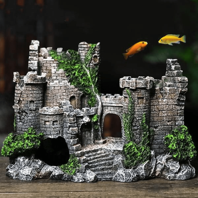 Aquarium Fish Tank Simulation Retro Castle Decorat...