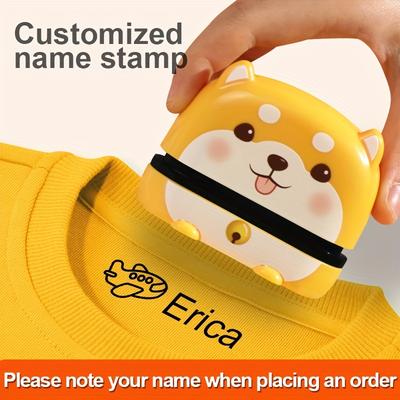 1pc Yellow Dog Personalised Fabric Name Stamp Wate...