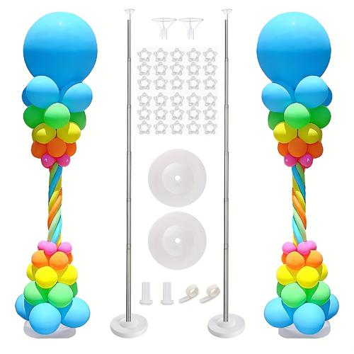 Sets, Thicken Adjustable Balloon Column Stand Kit Base And Pole Balloon Tower Decorations For Baby Shower Graduation Birthday Wedding Party