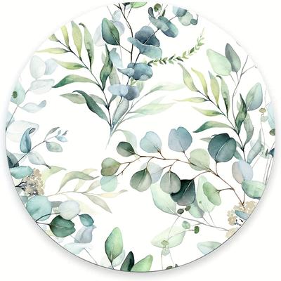 Round Grass Leaves Mouse Mat, Small Non-slip Rubber Gaming Mouse Pads
