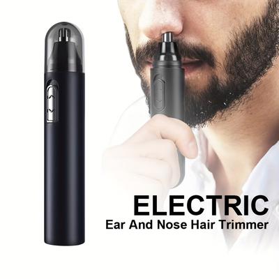 1pc Professional Electric Ear And Nose Hair Trimmer - Painless Facial Hair Removal For Men And Women - Portable And Battery-free