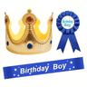 3pcs, Birthday Boy Party Set Birthday Pin Birthday King Crown Birthday Boy Sash Birthday Boy Decorations Theme Birthday Dress Birthday Party Supplies Photo Prop