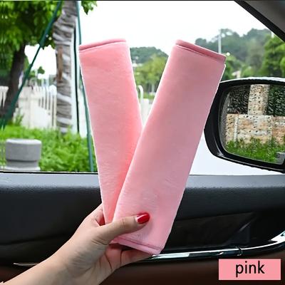 TEMU 2pcs/set Soft Car Seat Belt Covers, Car Seat Belt Shoulder Pads, Comfortable Shoulder Pads, Suitable For Cars, Trucks, Adults, Teenagers Image