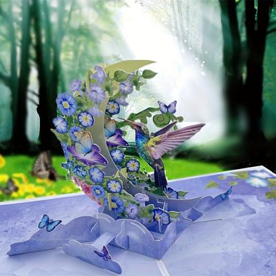 3d Hummingbird Pop Up Card - Perfect For Mother's Day, Birthdays, And More!
