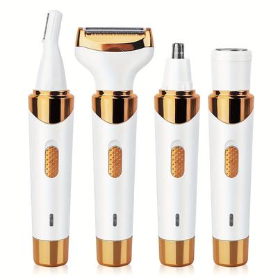 4 In 1 Grooming Kit Washable Professional Lady Shaver Usb Rechargeable Electric Nose Hair Trimmer Body Shaver For Women