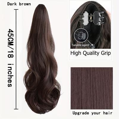 Claw Ponytail Long Curly Wavy Ponytail Extensions Synthetic Clip In Hair Extensions Elegant Natural Looking For Daily Use Hair Accessories