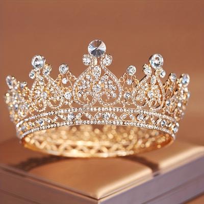 Exquisite Luxury Crown Bright Shiny Round Crown Fi...