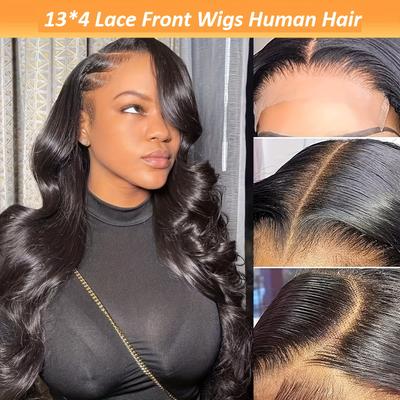 180% 13*4 Hd Lace Body Wave Human Hair Wigs Fro Women 20-34 Inch Glueless Human Hair Wigs Natural Color