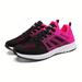 Women's Flying Woven Mesh Sneakers, Lace Up Low-top Round Toe Air Cushion Soft Casual Shoes, Outdoor Sporty Trainers