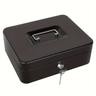 """Cash Box With Lock And Money Tray Metal Money Box For Cash Lock Box For Money 9.84"" X 7.87"" X 3.54"" Black"""