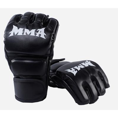 1 Pair Mma Boxing Gloves, Half Finger Punching Glo...