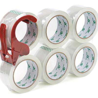 TEMU 6 Roll Pack-heavy Duty Packing Tape-strong Adhesive Transparent Packaging Tape For Carton Sealing, Industrial Packing, Office Use - 1.89inch X 60yard Image